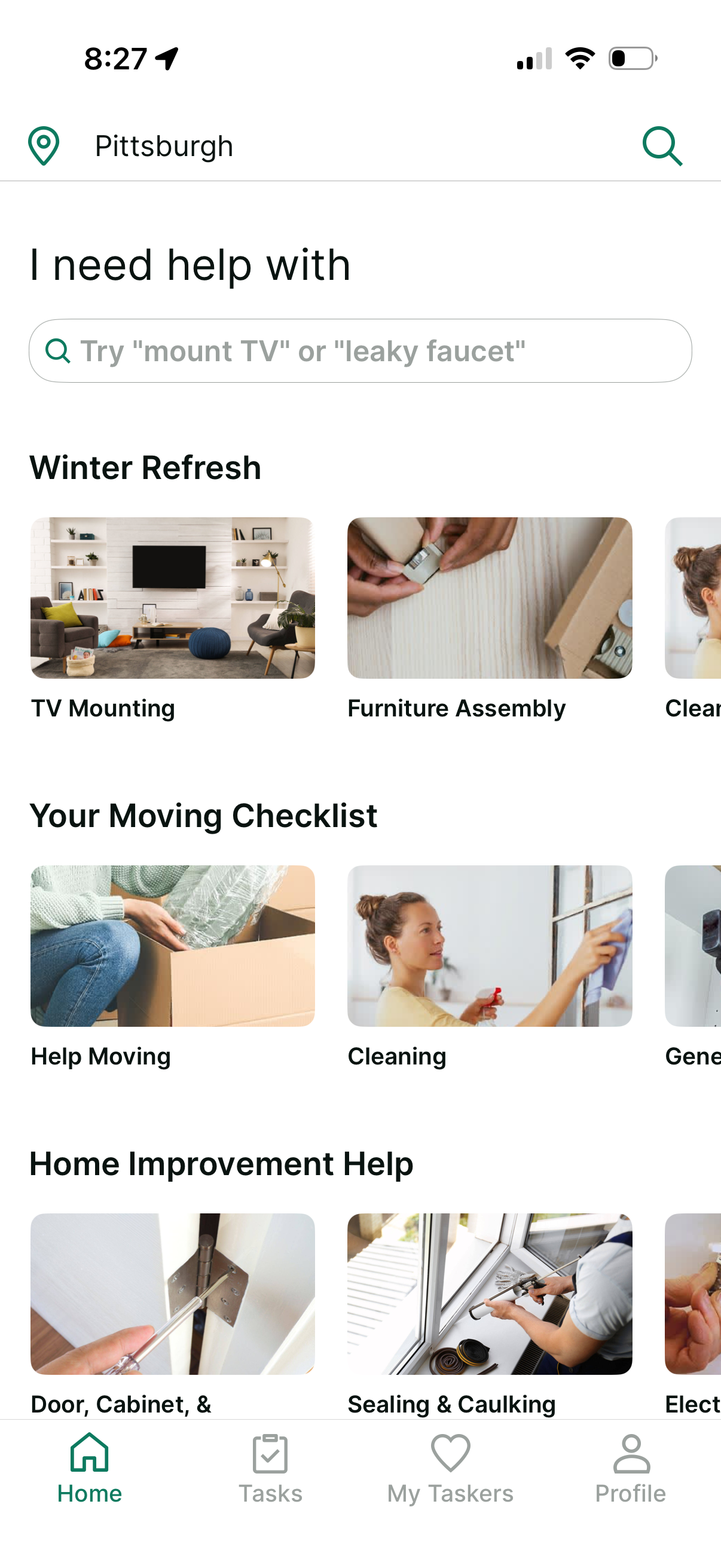 taskrabbit dashboard screenshot